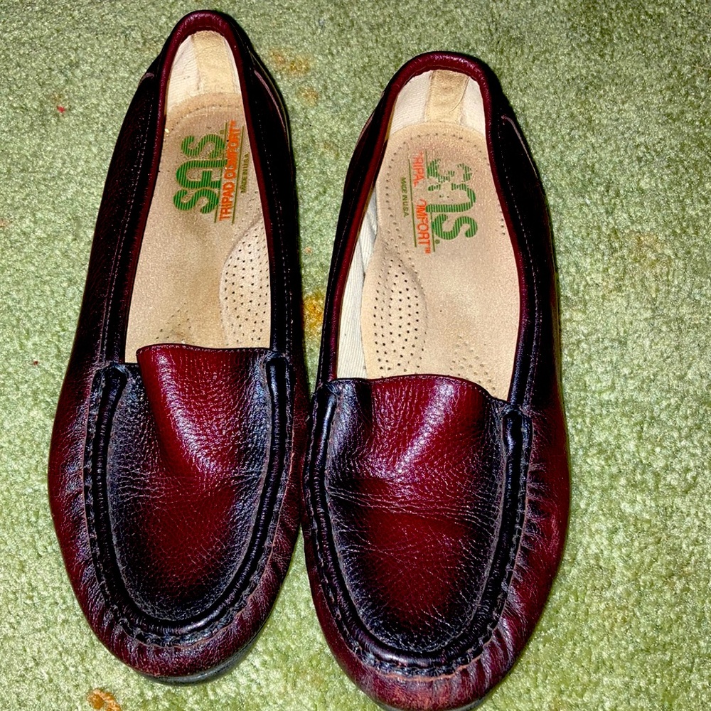 burgundy SAS loafers